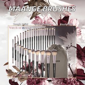 Set de <span class=keywords><strong>Brochas</strong></span> de Maquillaje Profesionales <span class=keywords><strong>MAANGE</strong></span>, de Primera Calidad, Marca Privada, Color Champán, para Rostro, Material de Nailon - Product Image 2