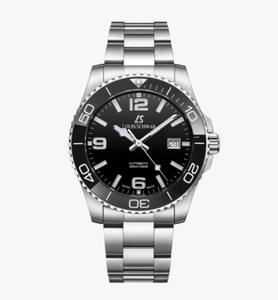 Orologio Subacqueo da Uomo LOUIS <span class=keywords><strong>SCHWAB</strong></span> in Acciaio Inossidabile, Resistente all'Acqua 300m, Movimento Meccanico, Vetro, Stile Business Lusso Moda - Product Image 1