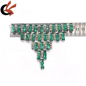 Abito di carnevale decorazione Bikini strass connettori colore verde di cristallo di strass fibbie - Product Image 4