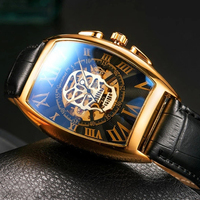 Montre mécanique de marque supérieure pour hommes montres mécaniques à chiffres romains carrés homme mode squelette creux montres entièrement automatiques