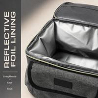 Sac isotherme personnalisé avec double compartiment, doublure en aluminium, poches en maille et bandoulière