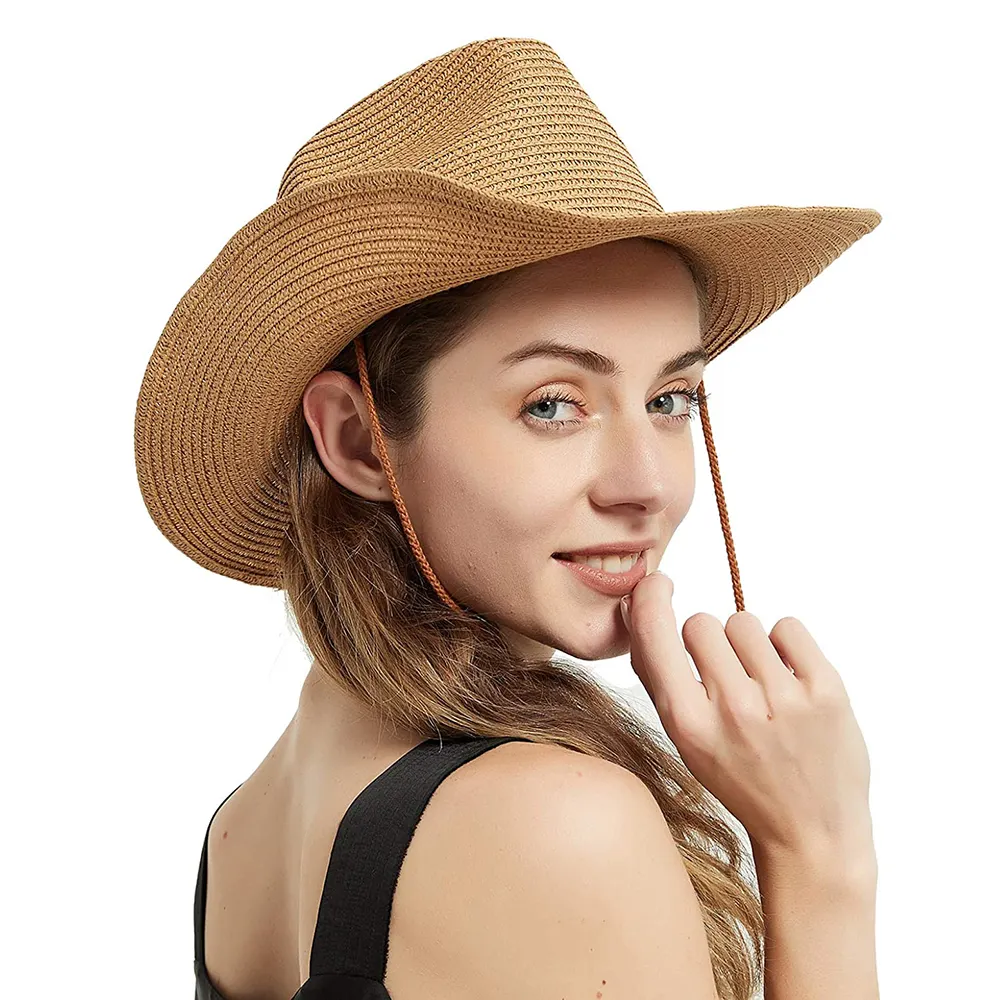 Topi Koboi Jerami Pria Wanita Gulung Bisa Dilipat Dapat Dilipat Topi Matahari Dapat Dilipat Topi Matahari Lebar Topi Fedora Panama untuk Pantai