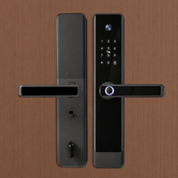 Serrure de porte intelligente Tuya avec caméra vidéo, empreinte digitale, mot de passe, carte, déverrouillage par application, serrure de porte électronique à mortaise 6068