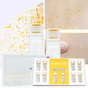 Antioxidant 24k Gold Beauty Product Kit Whitening Golden Microneedling Serum Professional Peptides Gold Facial Serum