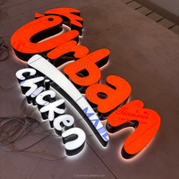 Letrero Luminoso 3D Personalizado con Letras de Canal Iluminadas, Letras de Resina Acrílica con Luz Frontal LED, Logotipo de Pared para Restaurante, Tienda de Comida Rápida, Letrero Publicitario
