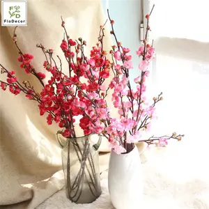 Wholesale 94センチメートルChinese New Year Hot Selling Cheap Artificial Plum Blossom Red Meihua Flower Home Party Decoration