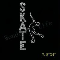 T-shirts de sport de haute qualité, écologiques, pour gymnastes et patineurs artistiques, avec transfert thermique, lavables, en matériau verre, avec strass thermocollants