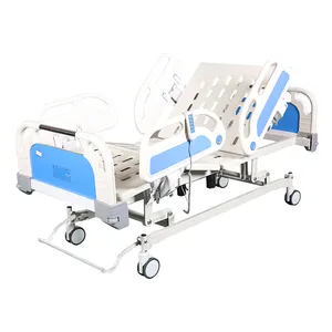 Hot Sale Electric 3 Function ICU PP Guardrail Luxury Mute Castor Medical Furniture Electric Hospital Bed