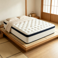 Matelas Orthopédique Hybride à Ressorts Ensachés et Mousse à Mémoire de Forme Gel, Tissu Tricoté Respirant, Euro Top, Livré en Rouleau, pour Maison, Chambre et Hôtel