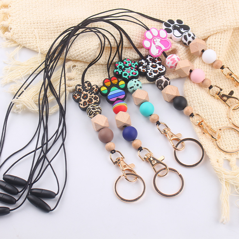 JY Creative Silicone Beaded Lanyard Keychain Necklace Practical Anti-loss Lanyard Jewelry for Teacher Students Image 4