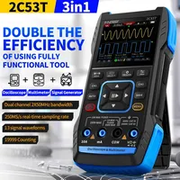 HEDAO 3-in-1 Upgrade Oscilloscope Multimeter Signal Generator 50MHz Bandwidth Dual Channel 250MS Rate 20000 Counts Model 2C53T