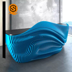 Bureau de réception en bois massif coloré Shinestone pour espace créatif Design paramétrique innovant idéal pour le bureau et le salon - Product Image 1