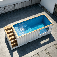Piscine conteneurisée, piscine modulaire préfabriquée en fibre de verre FRP pour villa avec escaliers