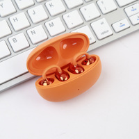Earphone Nirkabel Desain Jepit Telinga OWS Sport Mirip Anting, Konduksi Tulang, Audio Hi-Res, Headset Panggilan Suara HD