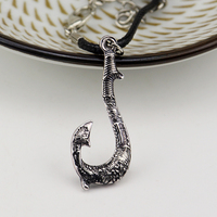 Pendentif en cuir avec chaîne en forme d'hameçon de pêche de Maui, personnage de l'anime Moana, bijoux de cosplay, accessoires de cosplay