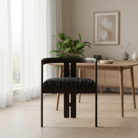 Fauteuil en bois massif de chêne, style minimaliste, tissu italien, pour villa, bureau à domicile, hôtel, chaise de salle à manger moderne, imperméable et durable