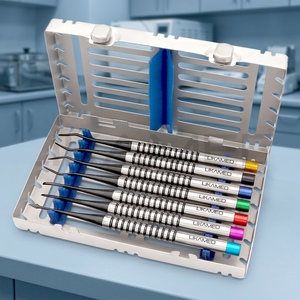 Ensemble d'instruments chirurgicaux dentaires LIKAMED 7 pièces, poignée moletée, plusieurs couleurs, outils manuels, classe I, certifié CE - Product Image 4