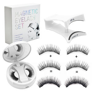 उच्च गुणवत्ता वाले थोक कस्टम 3 डी चुंबकीय झूठी पलकों टिकाऊ नरम प्राकृतिक लुक गोंद मुक्त आंखों के मेकअप झूठे आंखों सेट - Product Image 6