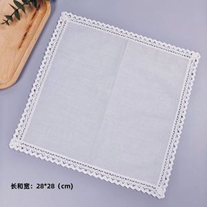 Nuevo pañuelo de algodón peinado blanco puro de 28 cm, pañuelo de encaje DIY para boda, en oferta. - Product Image 5
