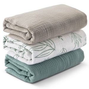 Envolturas para Recién Nacidos Azul Oscuro, Vintage, 100% Algodón Gauze Premium, Doble Capa, Pequeña, 60cm, Manta Envolvente de Muselina para Bebé - Product Image 1