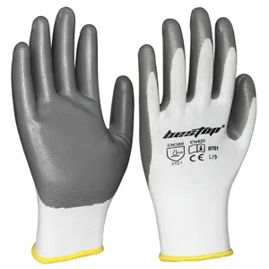 Seeway 13号无缝针织丁腈棕榈涂层耐油工业安全工作手套