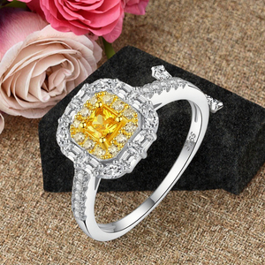 Bijoux de luxe, argent sterling 925, diamant zircon 0,5 carat, bagues de fiançailles et de mariage pour femmes - Product Image 3