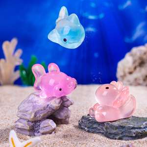 Statue d'animaux en 3D adorable et mignon thème de la mer résine artisanale lumineuse dauphin <span class=keywords><strong>baleine</strong></span> pieuvre Axolotl poisson <span class=keywords><strong>requin</strong></span> pour décoration de bricolage - Product Image 6