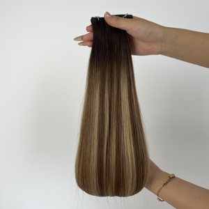 Extension geniali per capelli di trama 100% allineate cuticole capelli umani grezzi nuovo Design a doppia estremità da 8-36 pollici stile russo - Product Image 3