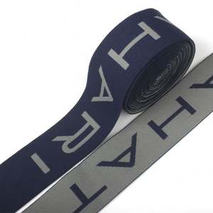 Cinta Elástica de Poliéster con Látex, Material de Cinta Elástica con Logotipo Jacquard para Bolsos y Prendas - Product Image 1