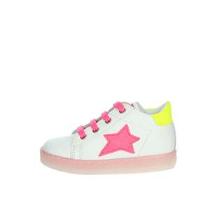 Sneakers da Ragazza Falcotto Bianche con Design a Stelle Fucsia, Scarpe Trendy in Tela - Product Image 1