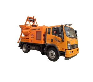 30kW Diesel HBT pompa beton truk <span class=keywords><strong>Mixer</strong></span> poros ganda menghasilkan beton komersial kaki hidrolik pintar untuk situs konstruksi - Product Image 1