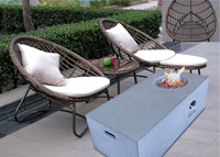 Table de foyer extérieur élégante en béton à gaz 40000 BTU certifiée ETL CE, écologique, sans fumée, avec pierres de lave pour la décoration de jardin