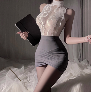 Nueva lencería sexy estilo secretaria, pijama de encaje, falda ajustada, uniforme para mujer - Product Image 1