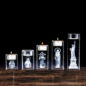 Hot Custom Wedding Gift Religion Christmas Festival <strong>Candle</strong> <strong>Holder</strong> K9 Crystal Glass 3D Laser Engraving <strong>Angel</strong> Photo Printing - Product Image 2