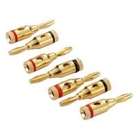 Connecteur de câble de prise audio mâle en alliage de zinc plaqué or 4 mm pour amplificateur de puissance