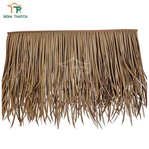 Fireproof artificial thatch roof synthetic reed thatch tiles for roof plastic Bali palm thatch tiles for resorts