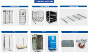 710x800xH1800 <span class=keywords><strong>Cage</strong></span> à rouleau en métal Conteneur à rouleaux Cages en treillis métallique Équipement de fret et de stockage Équipement d'entrepôt Chariots pour le linge - Product Image 5