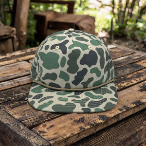 Gorra de Béisbol de Poliéster Personalizada con Logotipo Bordado, Visera Plana de 5 Paneles Ajustable, Estilo Camuflaje, para Correr y Acampar - Product Image 4