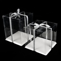 Cajas de plástico transparente para embalaje de tartas, Material de embalaje de plástico transparente de acetato PET PVC, embalaje desechable para Tartas, embalaje ecológico
