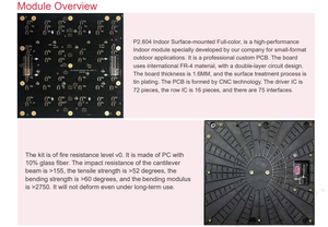 โมดูล LED ประสิทธิภาพสูงสำหรับใช้งานภายในอาคาร P2.604 จอแสดงผล LED แบบ SMD ขนาด 250x250 มม. สำหรับจอแสดงผลโฆษณา - Product Image 5