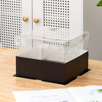 Nouveauté boîtes à gâteaux transparentes carrées blanc petit bord de papier 800