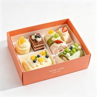 Boîte à gâteau personnalisée avec logo, en carton ivoire biodégradable, pour boulangerie, avec couvercle en PET