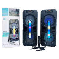 GTS-1702 8 pouces * 2 10W * 2 extérieur Boombox Radio Fm portabilité sans fil Subwoofer haut-parleur Portable Mini Radio karaoké Microphones