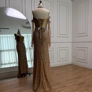 Serene Hill LA72929 Abito da Sera di Lusso a Sirena <span class=keywords><strong>Nude</strong></span> con Corsetto Perline, Choker <span class=keywords><strong>e</strong></span> Guanti, Vestito Formale da Festa per Donna - Product Image 6