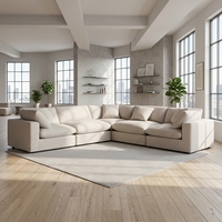 Sofá seccional modular grande, convertible, extensible, de doble cara, en forma de L, con cubierta de terciopelo, adecuado para salas de estar y