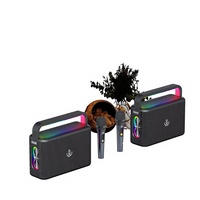 120W Heavy Bass Wireless 5.3 Karaoke-Lautsprecher mit RGB-Ambientebeleuchtung, zwei kabellosen Mikrofonen und tragbarem Griffdesign für Zuhause
