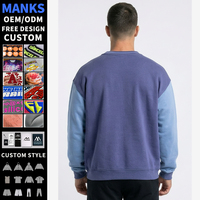 Sweat-shirts pour hommes avec logo brodé personnalisé, vêtements de sport, coupe ample, couleur contrastée, pull décontracté pour la salle de sport, la course à pied