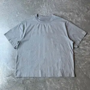 Huili Manufacturer Oem Odm Plain Short Sleeve Unisex Blank T Shirt Custom Crew Neck Men Vintage Oversized Cotton Boxy T Shirt