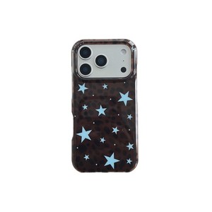 Coque de téléphone double couche imprimé léopard marron ambre et étoiles bleues, Housse tendance pour iPhone 17 Pro Max 16 15 14 - Product Image 5