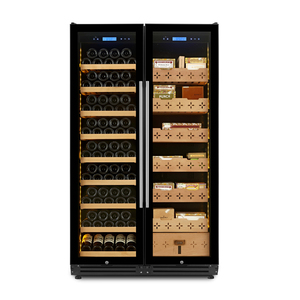 Cave à vin et à cigares autoportante à double zone, refroidissement par eau, capacité 508L, contrôlée par application, avec compresseur - Product Image 3